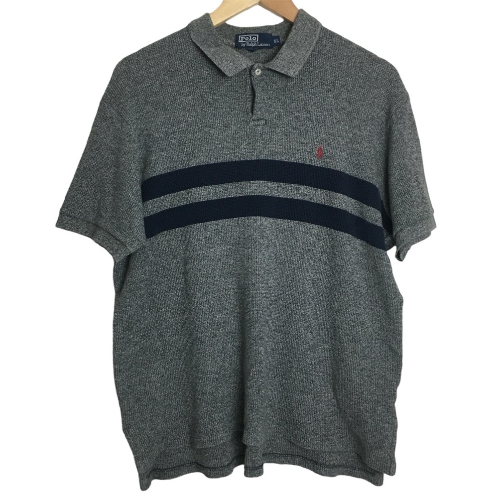 Polo Ralph Lauren Rugby Polo Sweater Shirt XL Gray Knit